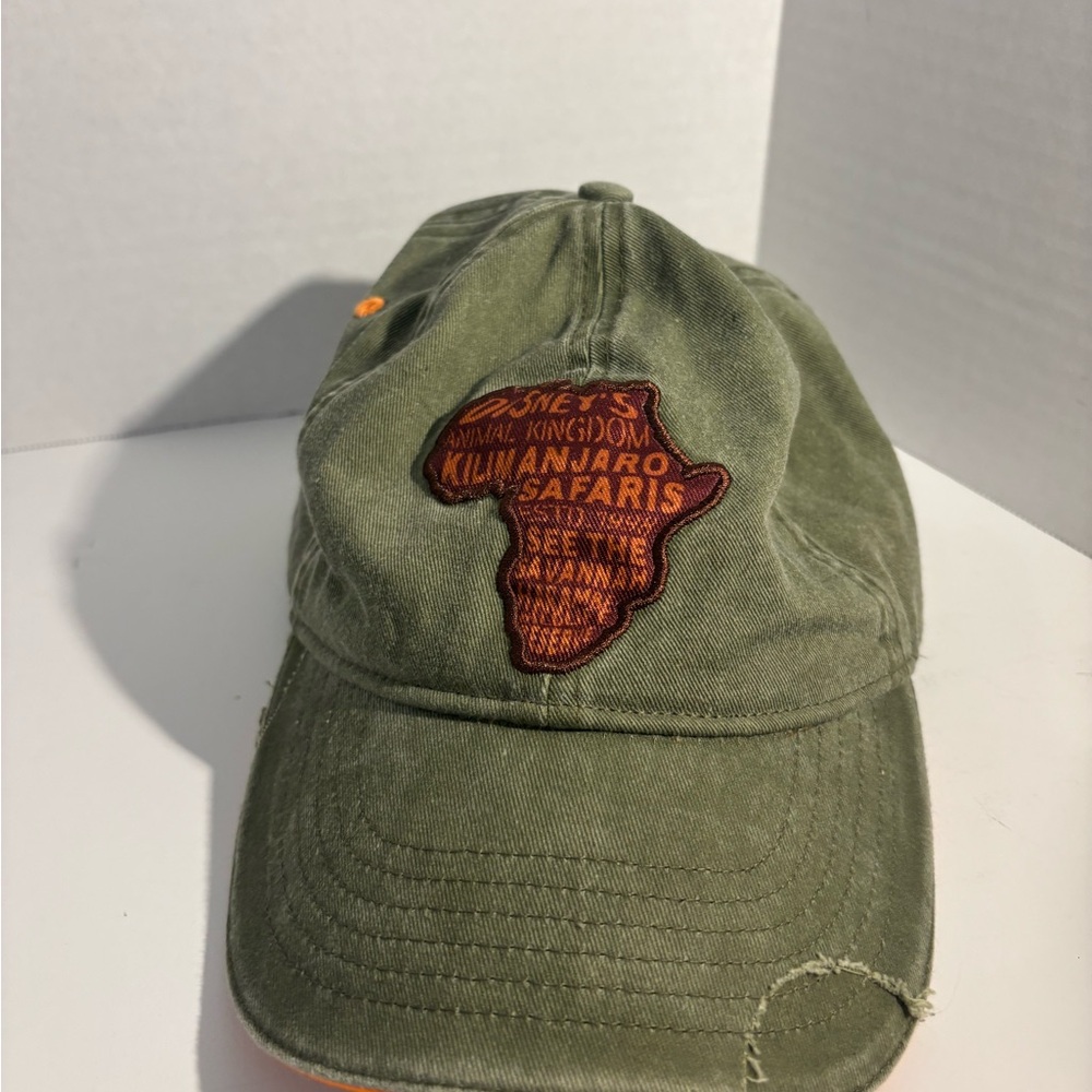 Disney parks Animal Kingdom distressed  Olive Green Cap
